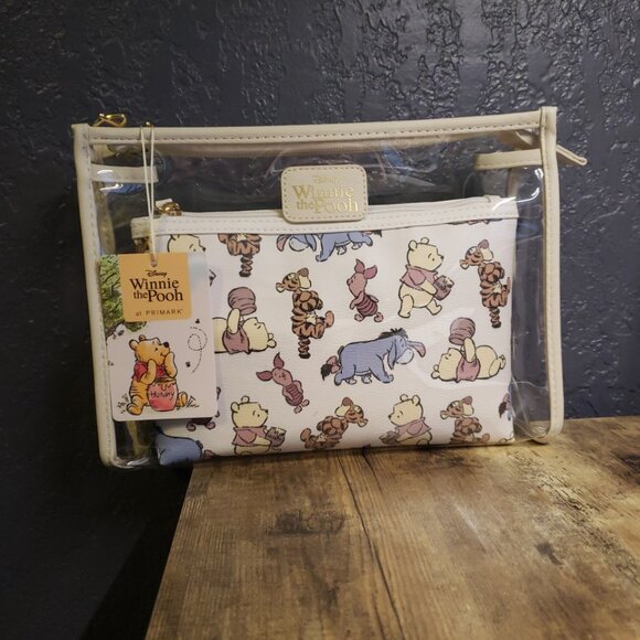 Disney Winnie The Pooh Set of 2 Makeup & Toiletry Bags *Primark* - NEW - Picture 1 of 6